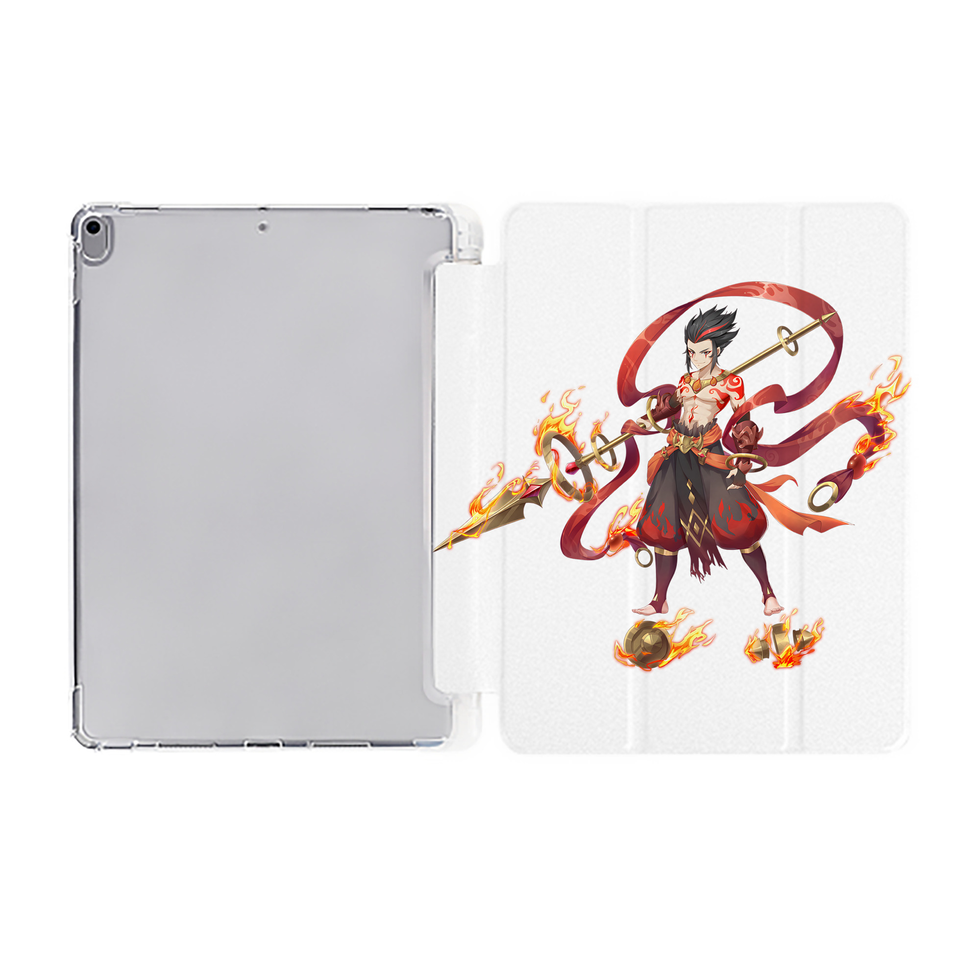 Ne Zha 2 ナタ 魔童の大暴れ IPad ケース ペン収納付き 三つ折りスタンド PUレザー×シリコン 対応機種9.5/10.5/10.9インチ